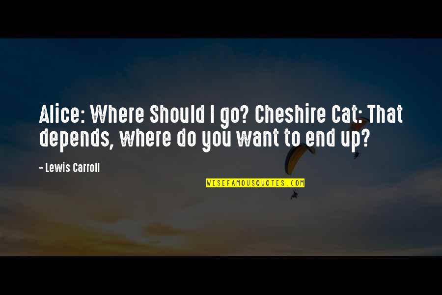 Bumann Ranch Quotes By Lewis Carroll: Alice: Where Should I go? Cheshire Cat: That