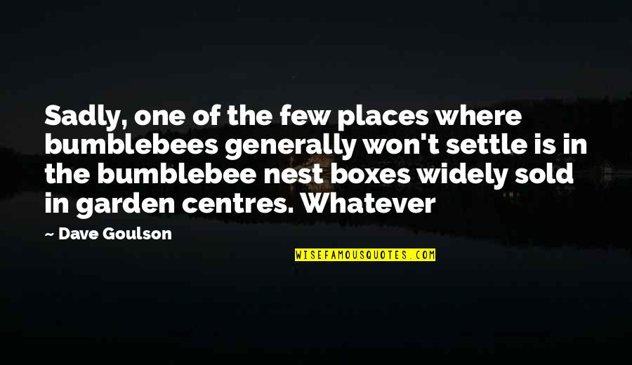 Bumblebees Quotes By Dave Goulson: Sadly, one of the few places where bumblebees
