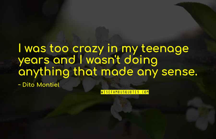 Bummel Quotes By Dito Montiel: I was too crazy in my teenage years