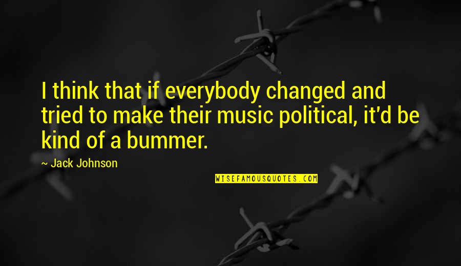 Bummer Quotes By Jack Johnson: I think that if everybody changed and tried Bummer Quotes By Jack Johnson: I think that if everybody changed and tried