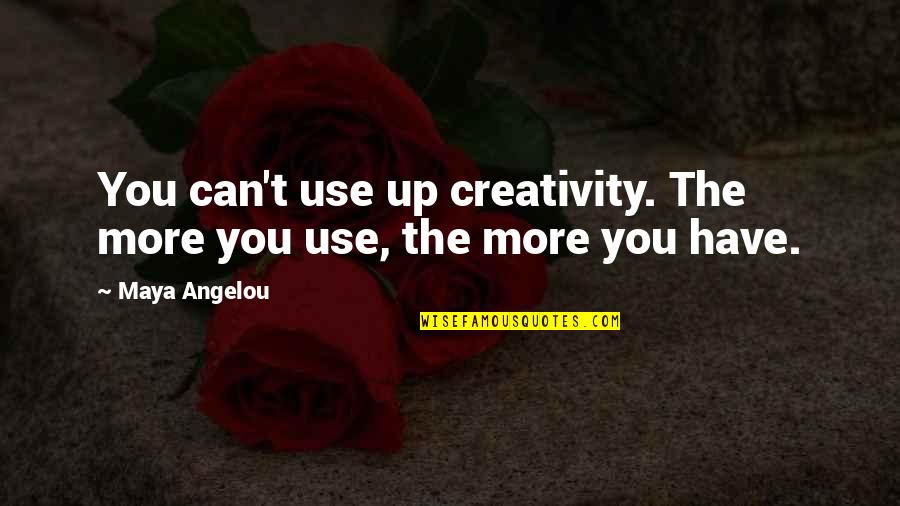 Bumming Around Quotes By Maya Angelou: You can't use up creativity. The more you