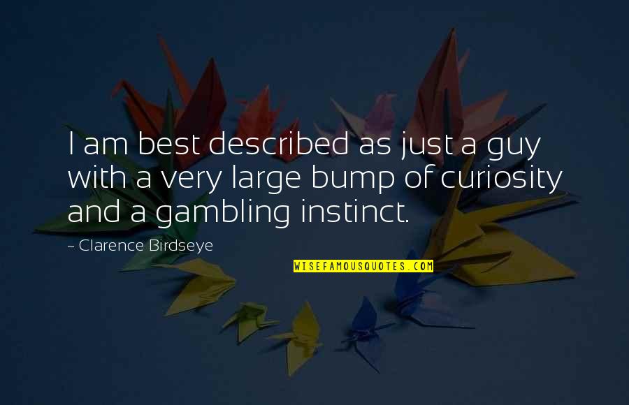 Bump Quotes By Clarence Birdseye: I am best described as just a guy Bump Quotes By Clarence Birdseye: I am best described as just a guy