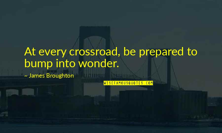 Bump Quotes By James Broughton: At every crossroad, be prepared to bump into