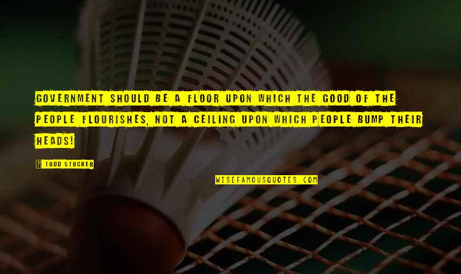 Bump Quotes By Todd Stocker: Government should be a floor upon which the Bump Quotes By Todd Stocker: Government should be a floor upon which the