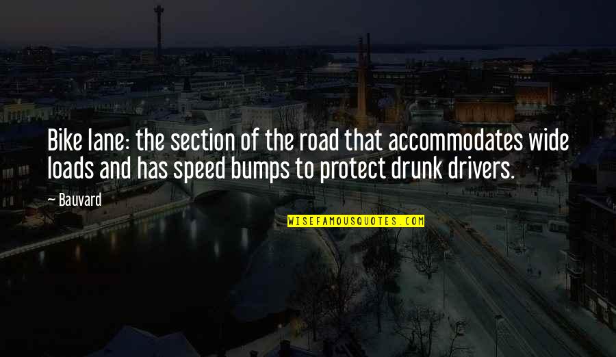 Bumps On The Road Quotes By Bauvard: Bike lane: the section of the road that Bumps On The Road Quotes By Bauvard: Bike lane: the section of the road that