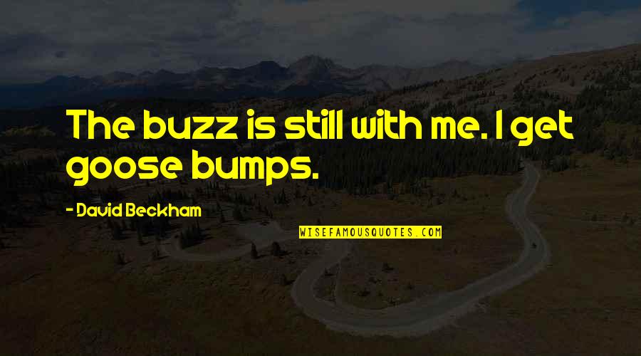 Bumps Quotes By David Beckham: The buzz is still with me. I get