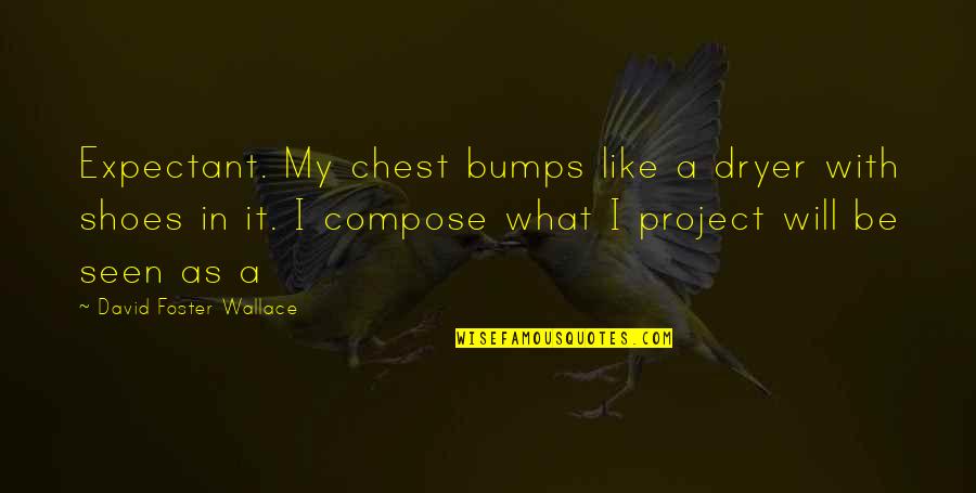 Bumps Quotes By David Foster Wallace: Expectant. My chest bumps like a dryer with