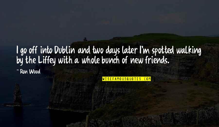 Bunch Of Friends Quotes By Ron Wood: I go off into Dublin and two days