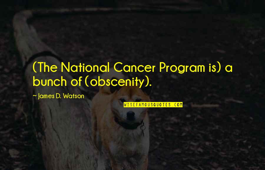 Bunch Quotes By James D. Watson: (The National Cancer Program is) a bunch of