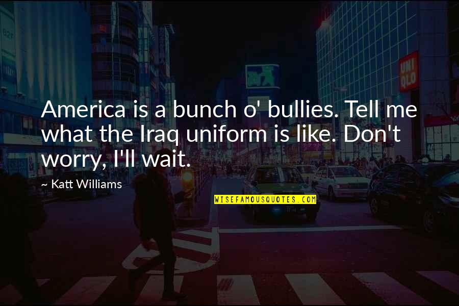 Bunch Quotes By Katt Williams: America is a bunch o' bullies. Tell me
