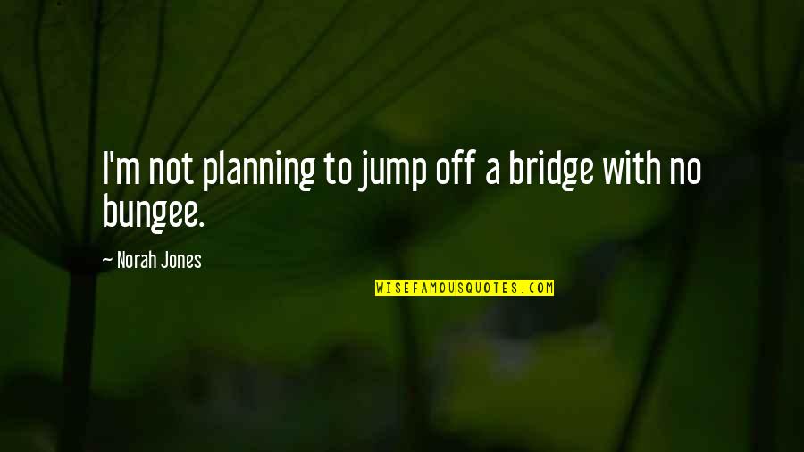 Bungee Quotes By Norah Jones: I'm not planning to jump off a bridge