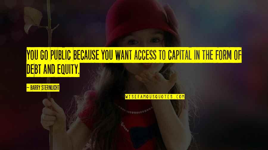 Bungeisha Quotes By Barry Sternlicht: You go public because you want access to