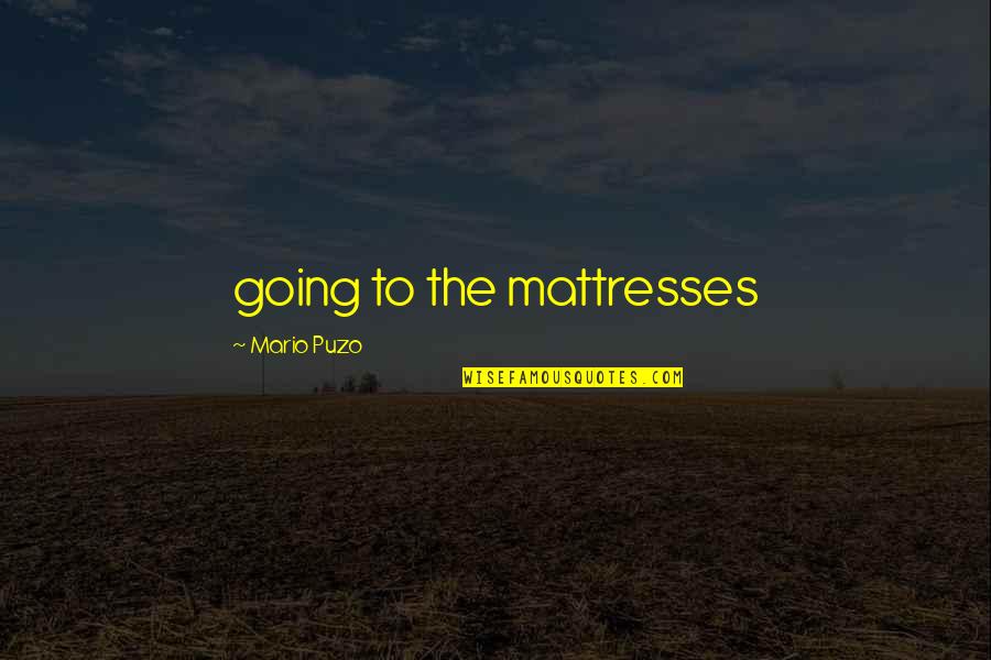 Bunkered Quotes By Mario Puzo: going to the mattresses