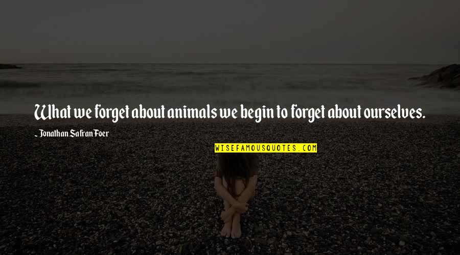Burbano De Lara Quotes By Jonathan Safran Foer: What we forget about animals we begin to Burbano De Lara Quotes By Jonathan Safran Foer: What we forget about animals we begin to