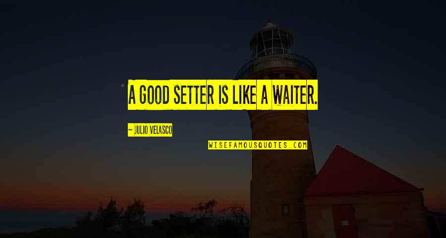 Burbling Quotes By Julio Velasco: A good setter is like a waiter. Burbling Quotes By Julio Velasco: A good setter is like a waiter.