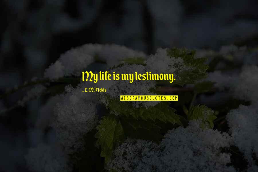 Burdon Merlitti Quotes By L.M. Fields: My life is my testimony. Burdon Merlitti Quotes By L.M. Fields: My life is my testimony.