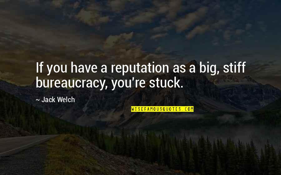 Bureaucracy's Quotes By Jack Welch: If you have a reputation as a big,