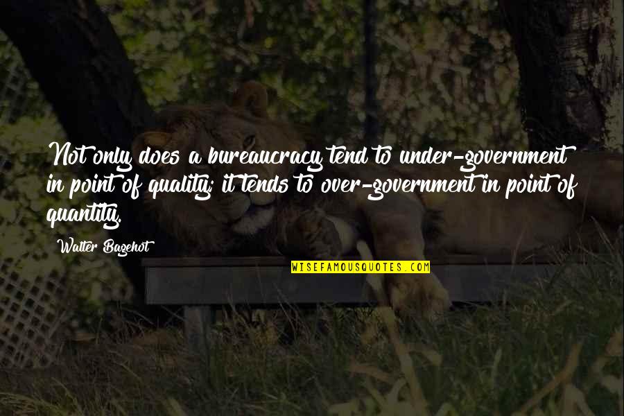 Bureaucracy's Quotes By Walter Bagehot: Not only does a bureaucracy tend to under-government