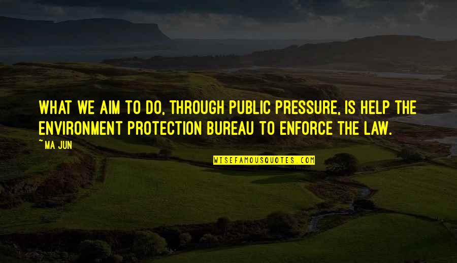 Bureau's Quotes By Ma Jun: What we aim to do, through public pressure,