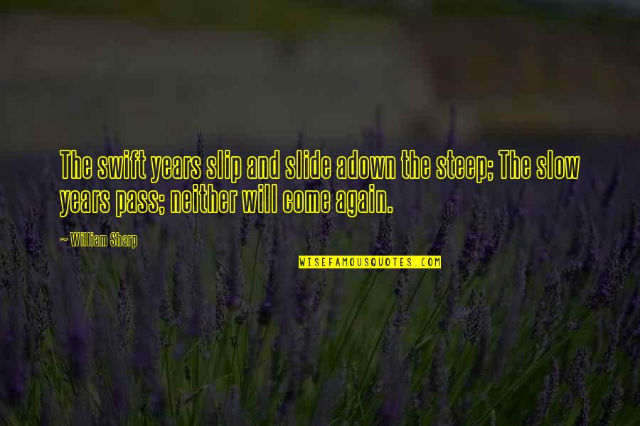 Burelle Sa Quotes By William Sharp: The swift years slip and slide adown the