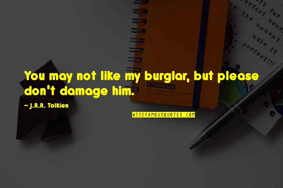 Burglar Quotes By J.R.R. Tolkien: You may not like my burglar, but please