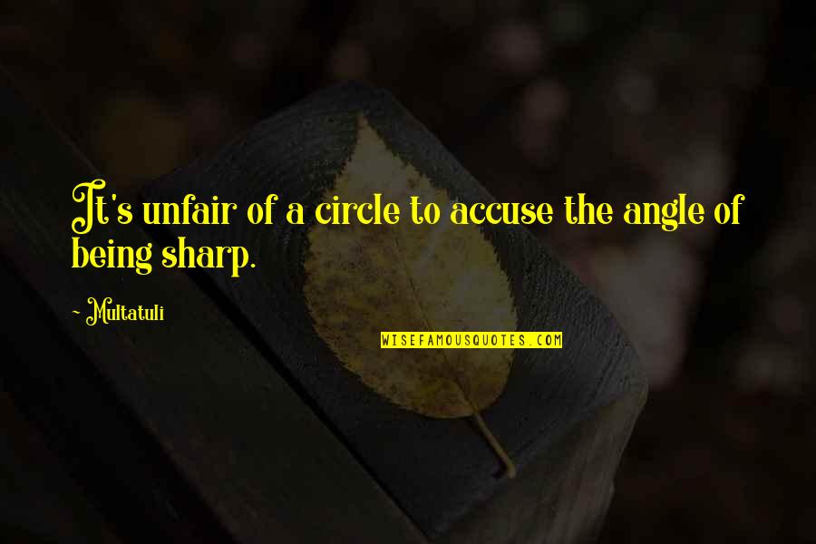 Burgmanseats Quotes By Multatuli: It's unfair of a circle to accuse the