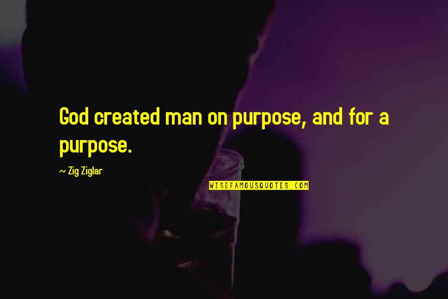 Burlar Magic Quotes By Zig Ziglar: God created man on purpose, and for a