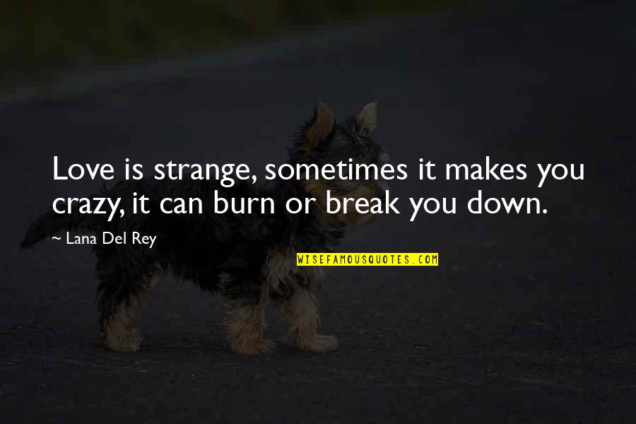 Burn It Down Quotes By Lana Del Rey: Love is strange, sometimes it makes you crazy,