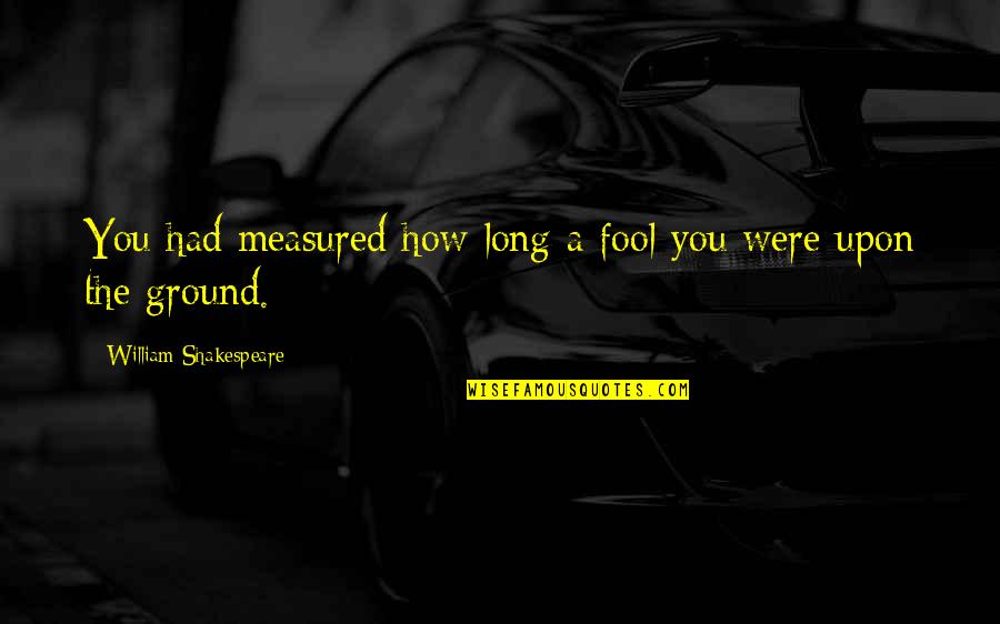Burn Journals Quotes By William Shakespeare: You had measured how long a fool you