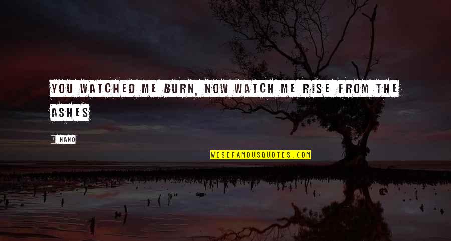 Burn Me Quotes By Nano: You watched me burn, now watch me rise