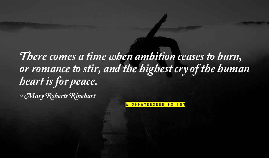 Burn Your Heart Quotes By Mary Roberts Rinehart: There comes a time when ambition ceases to