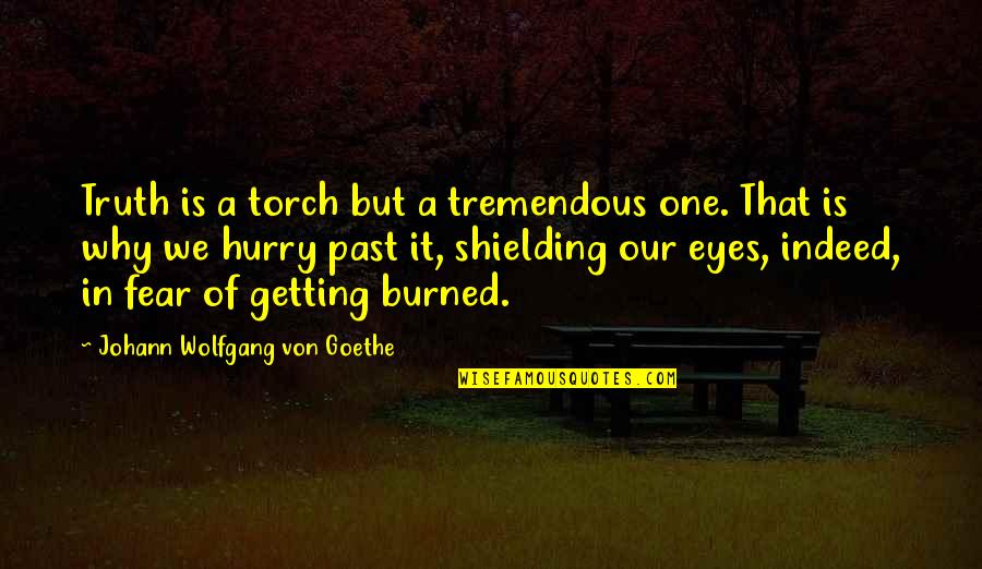Burned Quotes By Johann Wolfgang Von Goethe: Truth is a torch but a tremendous one.