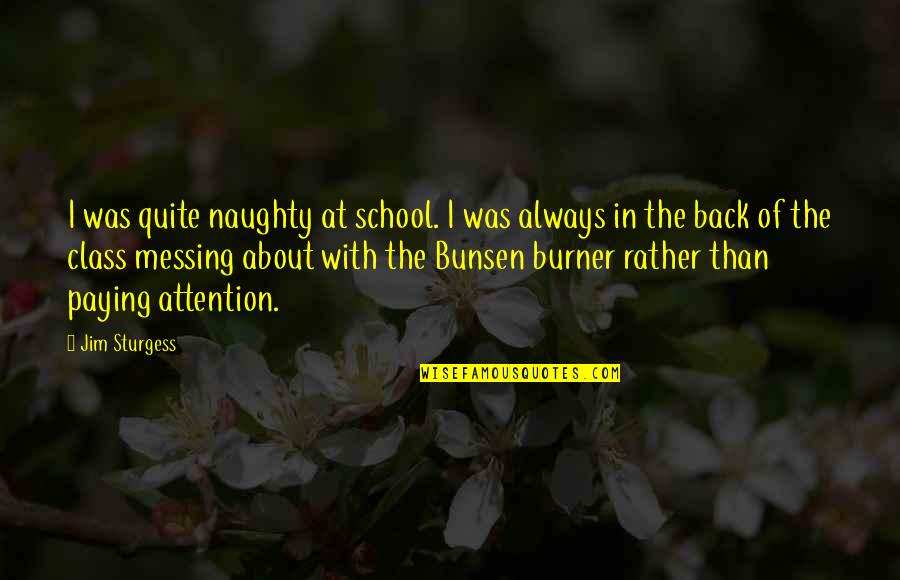 Burner Quotes By Jim Sturgess: I was quite naughty at school. I was