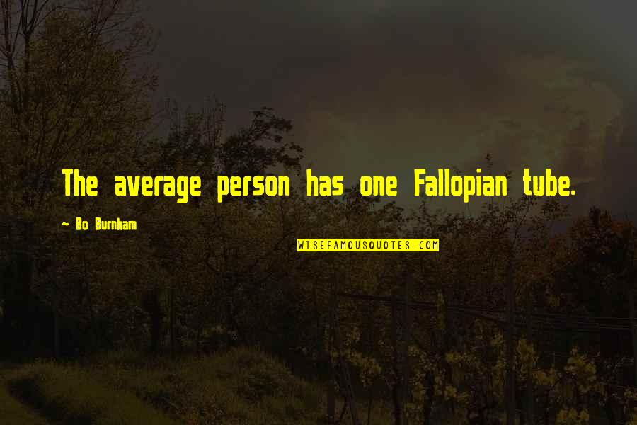 Burnham Quotes By Bo Burnham: The average person has one Fallopian tube.