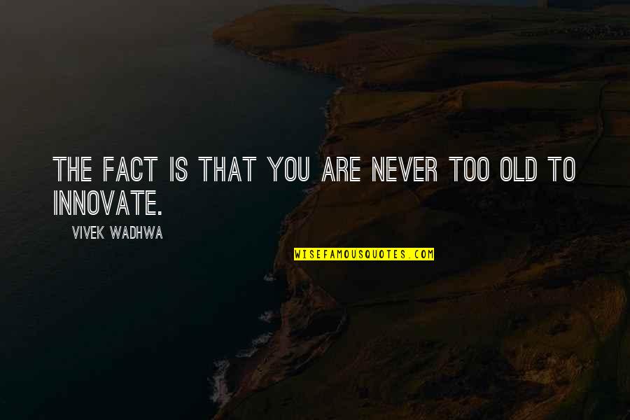 Burnie Burns Quotes By Vivek Wadhwa: The fact is that you are never too