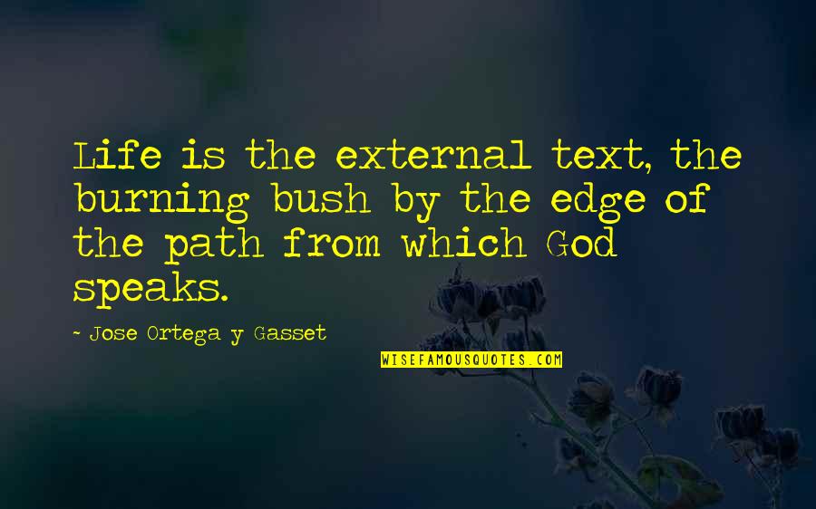 Burning Bush Quotes By Jose Ortega Y Gasset: Life is the external text, the burning bush