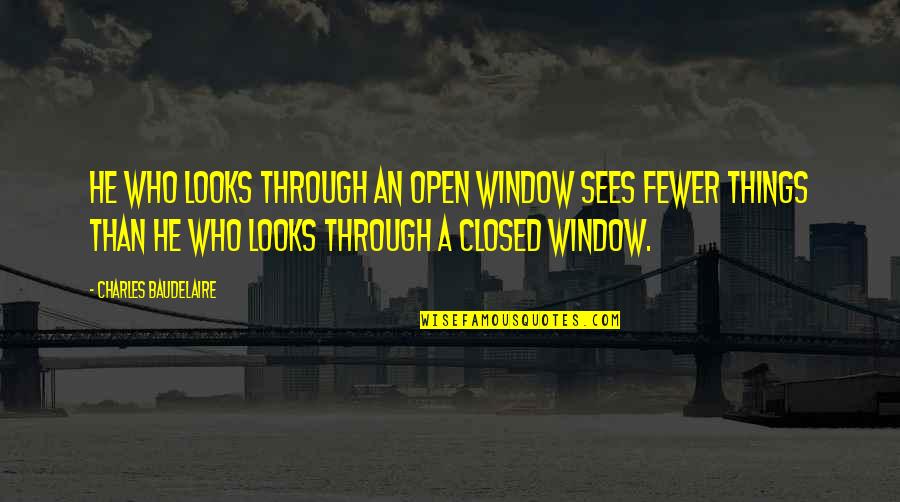 Burning Daylight Quotes By Charles Baudelaire: He who looks through an open window sees