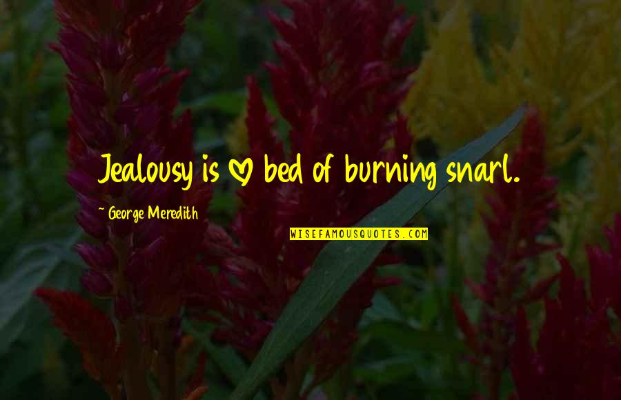 Burning Love Quotes By George Meredith: Jealousy is love bed of burning snarl.