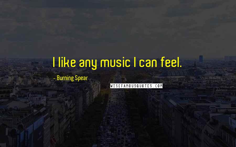 Burning Spear quotes: I like any music I can feel.