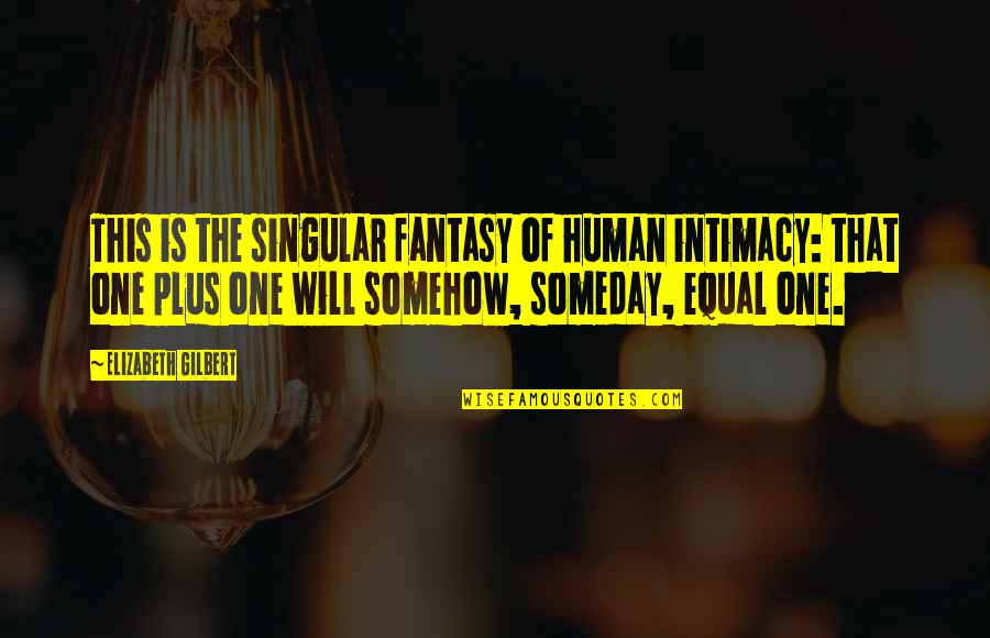 Burnstead's Quotes By Elizabeth Gilbert: This is the singular fantasy of human intimacy: