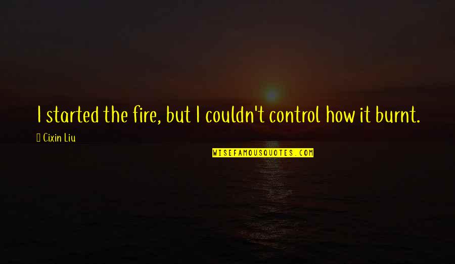 Burnt's Quotes By Cixin Liu: I started the fire, but I couldn't control