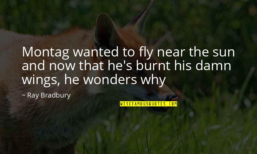 Burnt's Quotes By Ray Bradbury: Montag wanted to fly near the sun and