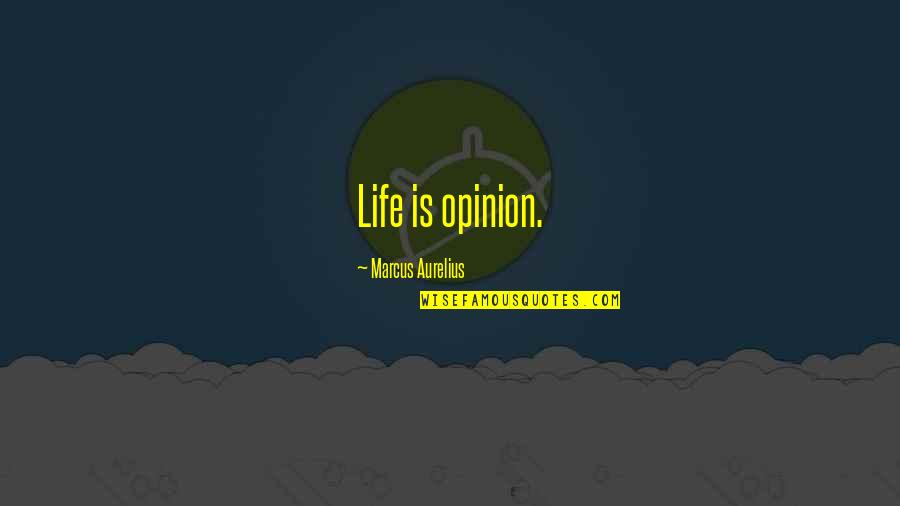 Burp Cloth Embroidery Quotes By Marcus Aurelius: Life is opinion.