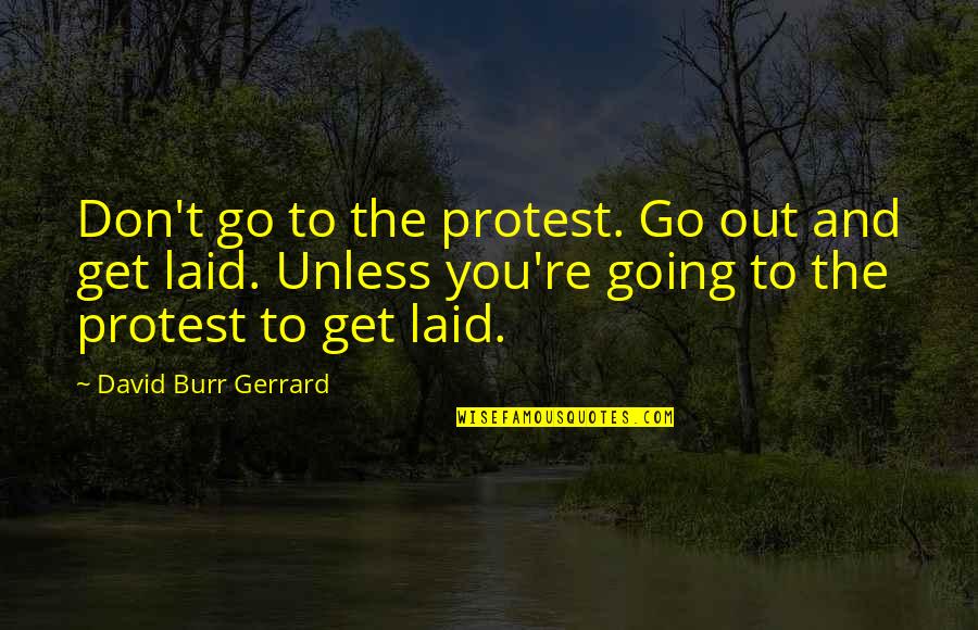 Burr Quotes By David Burr Gerrard: Don't go to the protest. Go out and