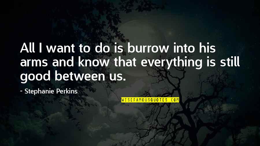 Burrow Quotes By Stephanie Perkins: All I want to do is burrow into