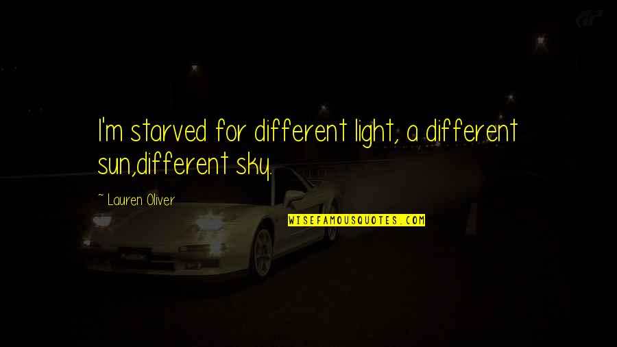 Burtts Apple Quotes By Lauren Oliver: I'm starved for different light, a different sun,different