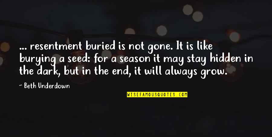 Burying Quotes By Beth Underdown: ... resentment buried is not gone. It is