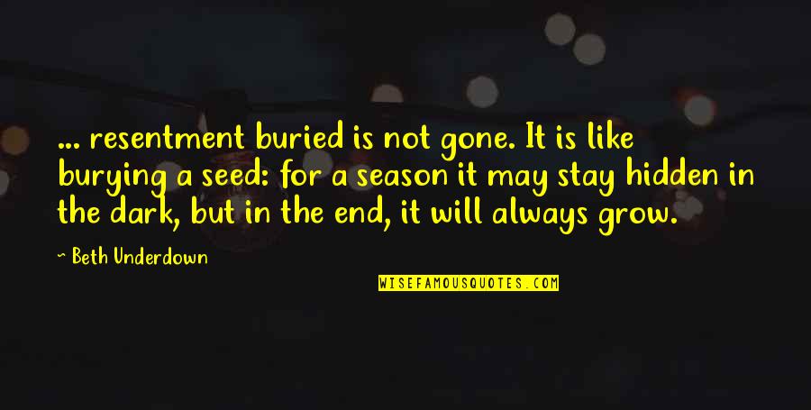 Burying The Ex Quotes By Beth Underdown: ... resentment buried is not gone. It is