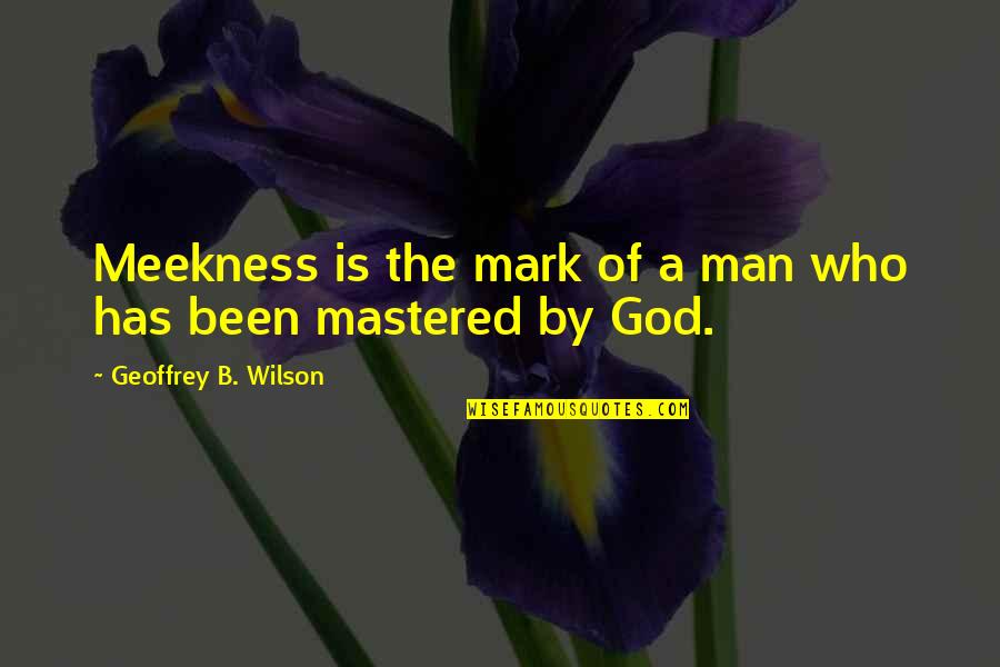 Burying Your Child Quotes By Geoffrey B. Wilson: Meekness is the mark of a man who