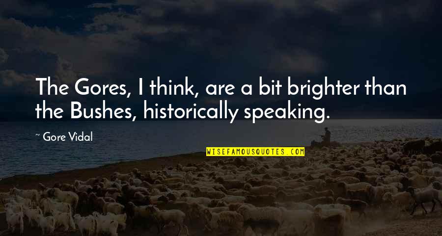 Bushes Quotes By Gore Vidal: The Gores, I think, are a bit brighter